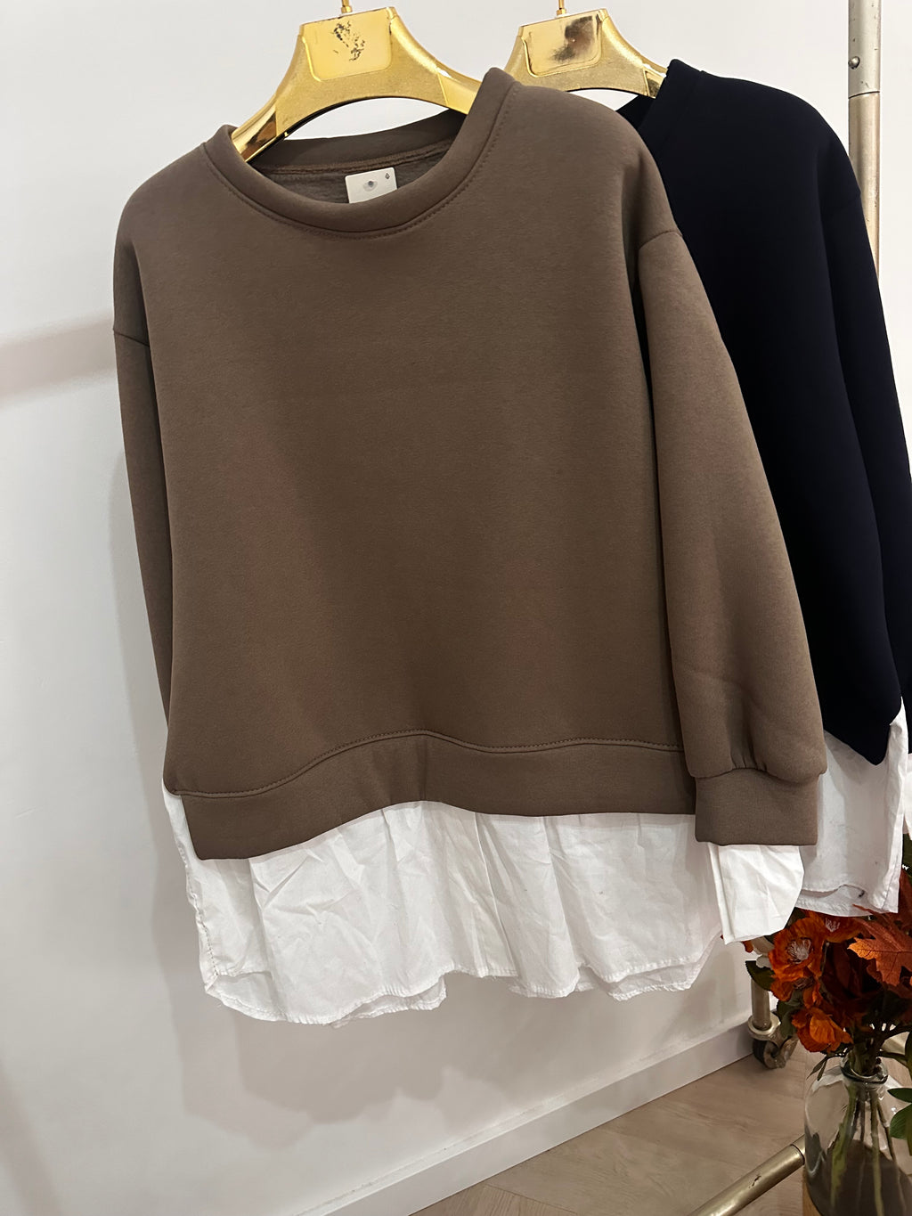 Gecombineerde trui blouse